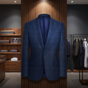 Chaqueta de Hombre Estilo Inglés de Lana para Primavera, Cuello Alto, Decoración de Piel, Resistente al Viento, Secado Rápido, Transpirable, Hecha a Medida, Diseño a Cuadros - Product Image 3