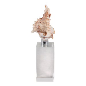 Scultura decorativa a forma di conchiglia su base di cristallo per decorazioni per la casa, statuetta per bagno, ufficio, soggiorno. - Product Image 3