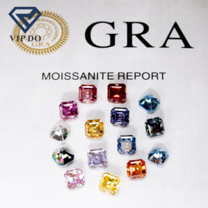 卸売 高品質 アッシャーカット メッキ フルマルチカラー モアサナイト ダイヤモンド GRA証明書付き モアサナイト ルースジェムストーン - Product Image 2