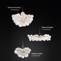 Lustre moderne en verre avec éclairage LED, lampes suspendues, luminaire pour salle à manger, salon