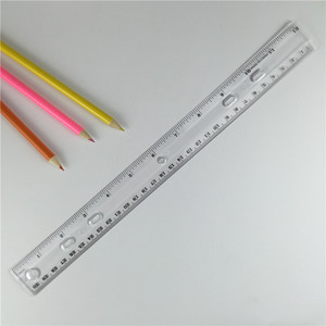 Righello per bambini in plastica trasparente 30cm 12 pollici rettilineo metrico di facile lettura pollici misure centimetriche uso ufficio a casa scuola - Product Image 2