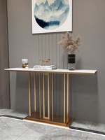 Table console de salon de luxe, design moderne, nouvelle table basse longue en métal et fer forgé pour entrée, haut de gamme Woulfe-CT-0821
