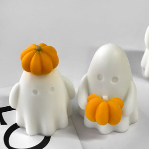Cross-Border Ghost Scented Candle Mold <b>DIY</b> Halloween Pumpkin Ghost Decor Plaster Craft <b>Kit</b> <b>DIY</b> Halloween Decor - Product Image 2