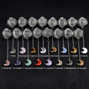 Filtre à thé de lune Style vintage Pierre d'agate en cristal naturel et acier inoxydable 304 Hot <span class=keywords><strong>Pot</strong></span> Soup Filtre à thé Artisanat pour la guérison - Product Image 2