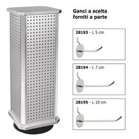 Présentoir Rotatif pour Porte-clés 67cm en Métal avec Panneau Perforé pour Publicité en Magasin et Utilisation Commerciale, Autocollant Logo Personnalisable