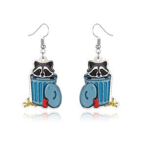 Boucles d'oreilles pendantes fantaisie OEM/ODM en acrylique, motif animaux de <span class=keywords><strong>dessin</strong></span> <span class=keywords><strong>animé</strong></span> (Chat, Raton Laveur), légères, pour Halloween et les fêtes - Product Image 6