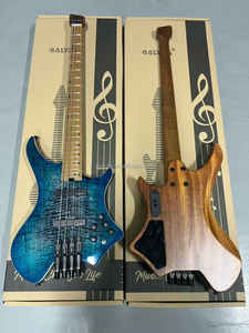 Bajo Eléctrico de 4 Cuerdas sin Cabeza, Cuerpo de Fresno, Fondo/Lados de Caoba, Herrajes Cromados Anticorrosión - Product Image 4