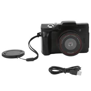 Caméra DV noire avec anneau rouge, objectif numérique L=9,88 mm, ouverture S9, 16MP CMOS, 4K, écran rotatif inclinable, caméra selfie pour vlog - Product Image 3