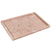 Luxus Creme Rose Marmor Serviert ablett Rechteck Natur marmor Dekorative Lebensmittel Obst Schmuck Tablett Für Weihnachts dekoration
