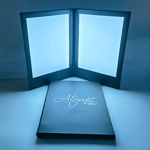 Custom Logo Nightclub Led Leather Menu Led Bar Drinking Menu <strong>Book</strong> 2 Views Illuminated Led Backlit Restaurant Menu Covers - Product Image 4