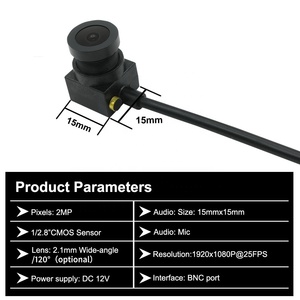 Mini AHD 1080P 120 15*15mm °   Caméra <span class=keywords><strong>de</strong></span> sécurité grand angle à faible luminosité <span class=keywords><strong>avec</strong></span> menu UTC, capteur CMOS, caméra CCTV analogique <span class=keywords><strong>avec</strong></span> audio - Product Image 3