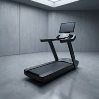 Caminadora Eléctrica Comercial de Alta Resistencia, Monitor de Ritmo Cardíaco Inalámbrico, Pantalla LED, Capacidad de 150 kg, Inclinación Automática, Acero
