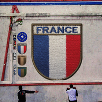 Drapeau de la France brodé en 3D, forme personnalisée, patch en tissu toile à coudre, marque OEM, origine Chine, pour vêtements
