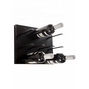 Estante de Metal y madera para encimera de 12 botellas, estante de vino <span class=keywords><strong>Natural</strong></span> con clavijas negras - Product Image 6