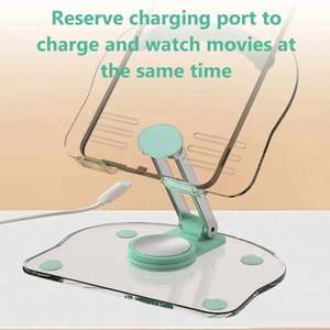 ขาตั้งหมุนได้แบบโปร่งใส แผ่นไนลอน สำหรับวางโทรศัพท์มือถือ แท็บเล็ต ใช้งานได้กับทุกอุปกรณ์ ปรับระดับได้ พับเก็บได้ รองรับคอมพิวเตอร์ ช่วยให้ใช้งานอัจฉริยะ - Product Image 5