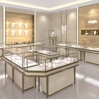Comptoir de présentation de bijoux pour centre commercial, vitrine de magasin, meuble de présentation, armoire en verre, kiosque à bijoux, design de décoration