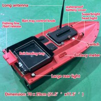 S70 12V 20A haute vitesse étanche 9.8 Km/H RC surfeur bateaux d'appâts de pêche RC carpe bateaux d'appâts de pêche