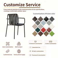 Tables et chaises de bar d'extérieur en aluminium sur mesure, meubles de jardin imperméables et résistants aux UV, ensembles de salle à manger pour villas et hôtels