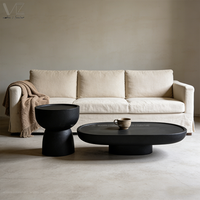 Vente en gros de meubles d'intérieur nordiques de style moderne Mobilier de maison scandinave Table basse ronde blanche en fibre de verre pour le salon
