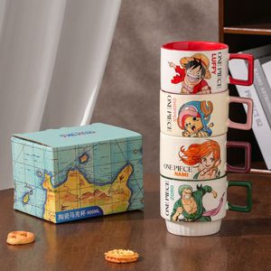 <span class=keywords><strong>Tasse</strong></span> à café en céramique empilable One Piece, motif dessin animé, pour la maison, avec personnages Luffy, Zoro, Nami, Chopper – Idée cadeau - Product Image 1