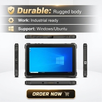 Tablette industrielle Windows10/11/Ubuntu22.04 10,1 pouces, tablettes robustes étanches IP67 avec WiFi, GPS, caméra, chantier de construction