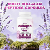 Complexe multi-collagène pour femmes avec biotine, vitamine C, acide hyaluronique, 5 types de capsules