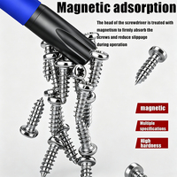 Embout de tournevis multifonctionnel 1/4'' magnétique indexable en acier S2 avec revêtement en oxyde noir et manchon en caoutchouc, kit d'outils à main
