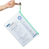 Bolsa de archivo de impresión de almacenamiento de datos de PVC transparente impermeable A5/A6 suministro transfronterizo con bolsa de carpeta de cremallera de malla