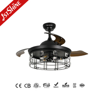 Ventilateur de plafond rétractable 1stshine de 42 pouces avec télécommande, lumières LED intégrées, qualité supérieure, vente en gros