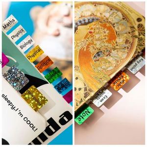 High Quality Shiny Index Tab Labels Students Adhesive Marker Classification Loose-Leaf Labels <b>Sticky</b> <b>Notes</b> for Learning Office - Product Image 5
