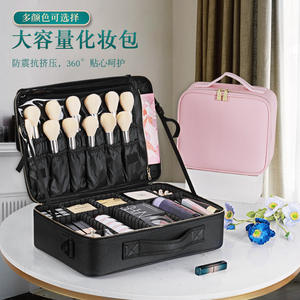 Sac de rangement cosmétique professionnel avec compartiments et tiroirs pour maquillage, nail art, maquillage permanent, capacité 20-35L, couleur unie - Product Image 2