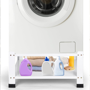 Base per Lavatrice e <span class=keywords><strong>Asciugatrice</strong></span> in Acciaio Inox Doppio, Piattaforma Multifunzionale Resistente per Bagno, per Pulizia e Stoccaggio - Product Image 5