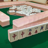Nouvelles tuiles de mahjong en acrylique émeraude et rose de luxe, 1,61 pouce, jeu de mahjong et de poker pour les amateurs de mahjong