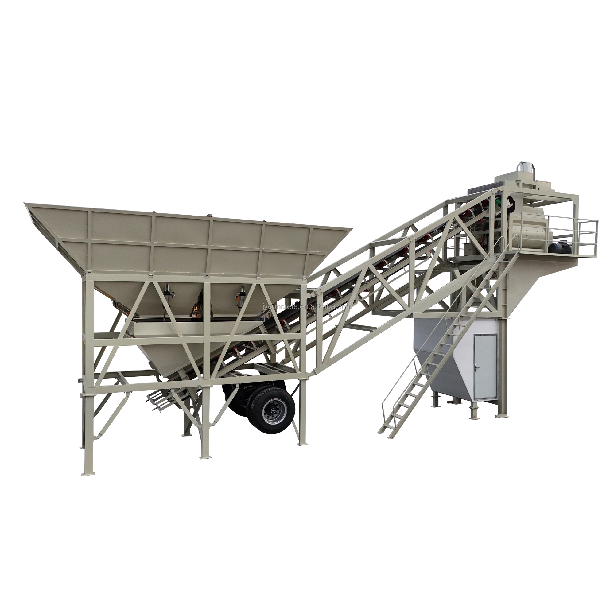 Mobile Concrete batching plant centrale a beton santrali CE certificate 4m discharging height