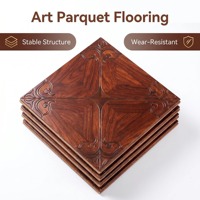 Parquet en bois de noyer noir pour intérieur, design incrusté, système de pose à clipser, structure stable pour salon, chambre et rénovation de maison