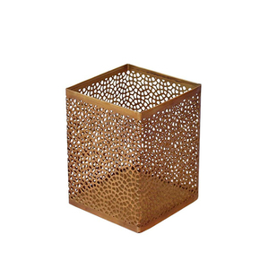 เชิงเทียนเชิงเทียนโลหะทองเหลืองโบราณสำหรับตัดเป็นรูปทรงสี่เหลี่ยม - Product Image 1