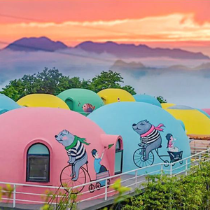 Bộ Nhà Mái Vòm Bằng Sợi Thủy Tinh Xây Dựng Nhà Mái Vòm Sinh Thái 8M Ở Ấn Độ Cho Mùa Đông - Product Image 1