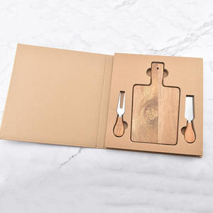 Planche à fromage miniature en bois d'acacia écologique personnalisée en gros, couteau, logo gravé au laser, outils de découpe, utilisation domestique, emballée dans une boîte - Product Image 3