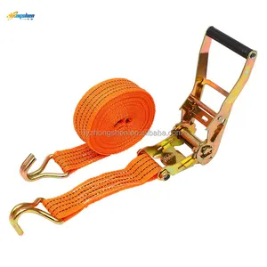 2 Inch 50mm 27ft 10000lbs Ratchet Cargo Lashing Tie Down Strap Orange Customized Belt