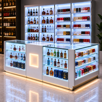 Vitrine à cigarettes sur mesure avec structure en acier renforcé, panneaux en verre trempé, rangement verrouillable, unité d'exposition pour magasin de tabac