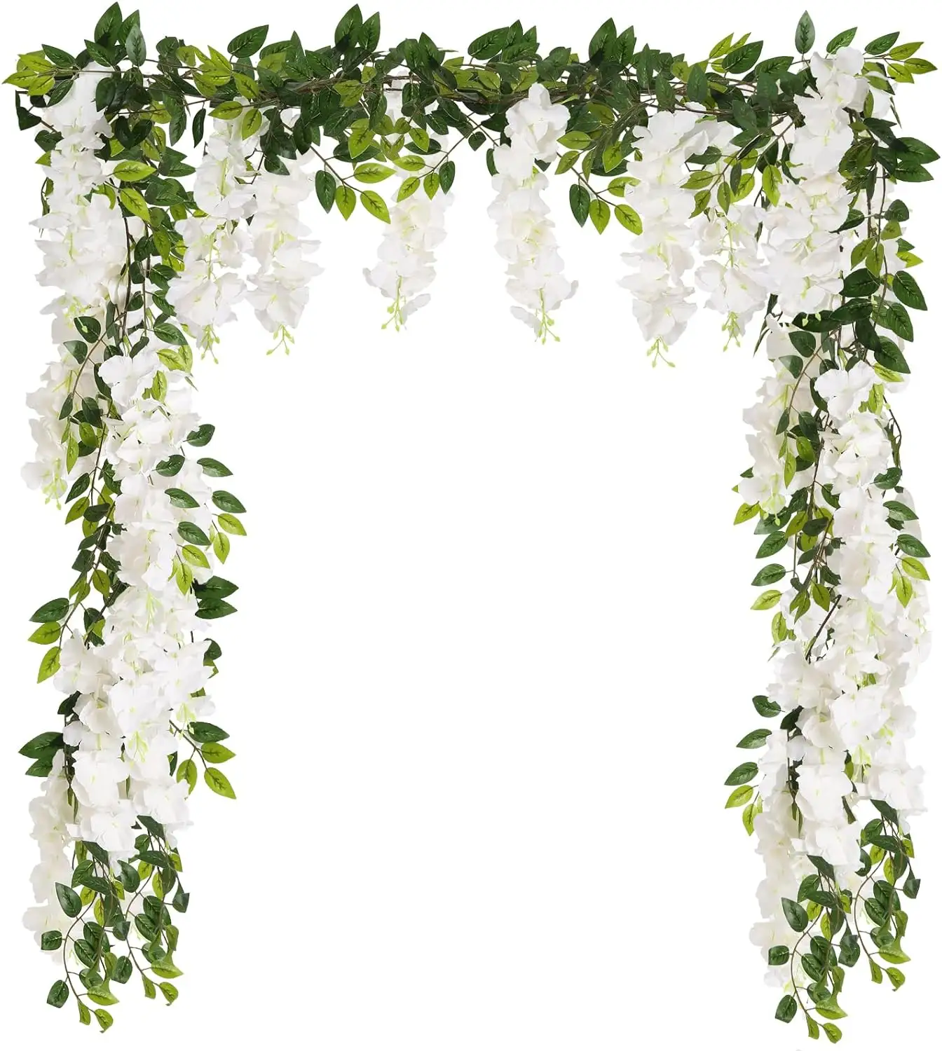 Wisteria Garland Wisteria Vines White Wisteria Rattan Silk Hanging Flowers for Wedding Arch Decorations Ceremony Garden Floral