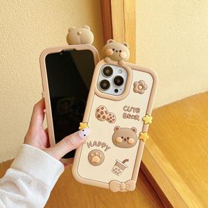 Vente chaude en gros, personnalisation, étui de téléphone portable en silicone mignon de dessin animé animal kawaii pour iPhone 13 14 15 16 Pro MaxCover - Product Image 3