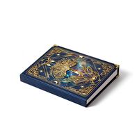 Caja de Cartón Premium Personalizada Tipo Libro Azul con Lámina en Relieve para Regalos de Lujo y Empaque de Marca