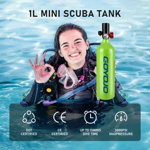 Tanque de Buceo Mini GOYOJO de 1L con Máscara, Tanque de Aire Portátil para Buceo con Certificación DOT, 15 Minutos de Respiración Subacuática - Product Image 2