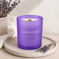 Bougie parfumée en cire de soja LF Luxury 315ml en pot de verre, senteurs Océan, Coton, Ambre, Rose, Cèdre, Fumée, Aromathérapie, Fêtes, Diwali, Usage privé