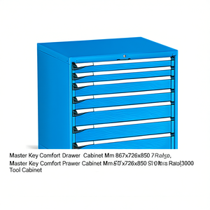Armoire à tiroirs Fami Master Key Comfort, 7 tiroirs, 867x726x850 mm, rouge rubis RAL3003, rangement d'outils - Product Image 2