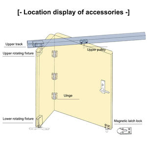 Meilleur système <span class=keywords><strong>de</strong></span> porte pliante à deux volets <span class=keywords><strong>pour</strong></span> accessoires en alliage d'aluminium, <span class=keywords><strong>fixation</strong></span> sur rail, <span class=keywords><strong>kit</strong></span> <span class=keywords><strong>de</strong></span> porte coulissante en bois, quincaillerie <span class=keywords><strong>de</strong></span> porte pliante - Product Image 4