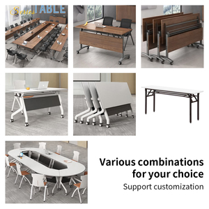맞춤형 접이식 테이블 공간 절약형 대규모 그룹용 회의 테이블 휴대용 교육실 사무실 테이블 가구 학교용 - Product Image 2