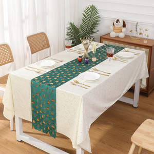DAMAI Christmas Green <b>Gold</b> Velvet <b>Table</b> <b>Runner</b> Tree Xmas Luxurious Winter <b>Table</b> Decoration Coffee <b>Table</b> Decor for Dining Party - Product Image 4