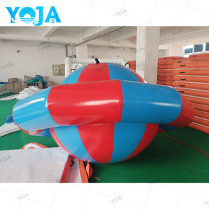 YOJA Dôme Gonflable Rocker Bouncer 8,2 pieds de diamètre, Flotteur UFO d'été en PVC de 0,7 mm d'épaisseur, Certifié CE, <span class=keywords><strong>Jeu</strong></span> aquatique Spinner/Saturn - Product Image 4